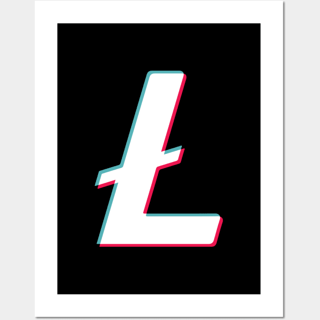 Litecoin Social Media App blue pink glitch modern typography art gift Wall Art by star trek fanart and more